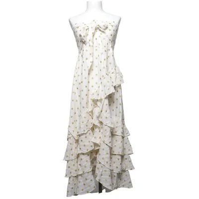 Klänning (Vit, Guldfärgad) från Sundress Bomull