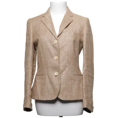 Blazer (Beige, Brown) from Ralph Lauren Linen, Viscose