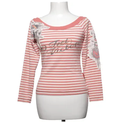 Langærmet t-shirt (Pink, Hvid) fra 10 Feet Bomuld, Elastan