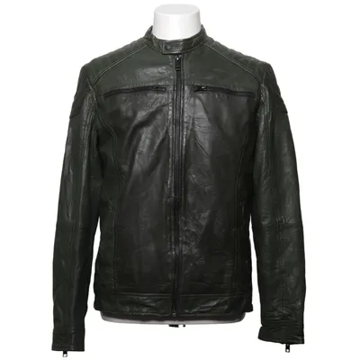 Veste en cuir (Vert) de Jack & Jones Cuir