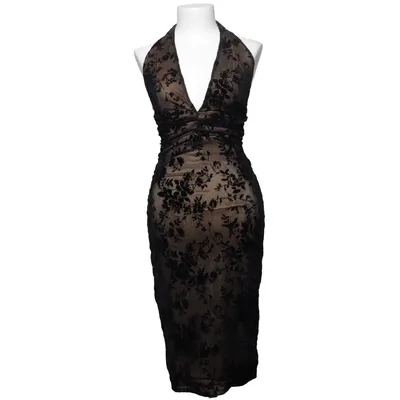 Cocktailklänning (Svart, Beige) från Shein Elastan, Polyester