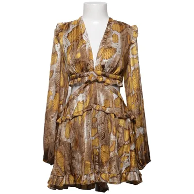 Slå-om-kjole (Gul, Brun, Hvid) fra Hot Miami Styles Polyester