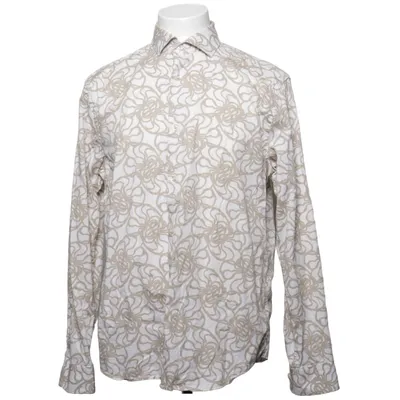 Shirt (Beige, White) from Riley Cotton, Elastane