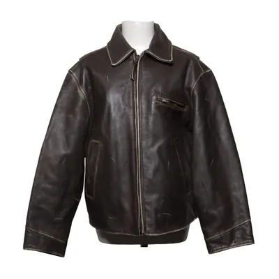 Lederjacke (Braun) von Mango Selection Baumwolle, Leder, Polyester