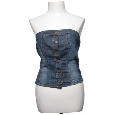 Tube top (Blue) from Ichi Jeans Cotton, Elastane