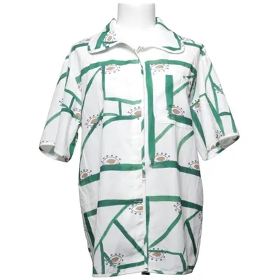 Kurzarmhemd (Weiß, Grün, Braun) von Commense Polyester