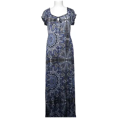 Maxi jurk (Blauw, Wit, Zwart) van Happy Holly Elastaan, Polyester
