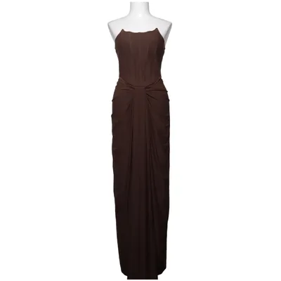 Maxi jurk (Bruin) van Deme Elastaan, Polyamide