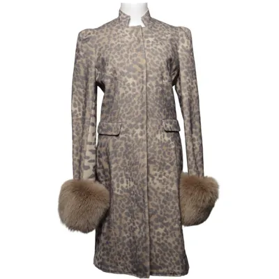 Coat (Beige, Gray) from La Perla Cashmere, Polyamide, Wool