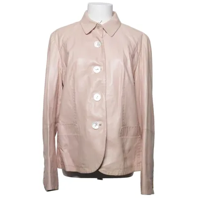 Leather jacket (Pink) from Sônia Bogner Acetate, Cupro, Leather, Viscose