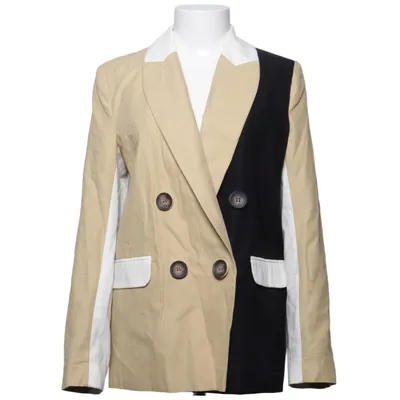 Blazer (Beige, Black, White) from River Island Cotton, Linen, Polyester
