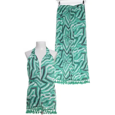 Sæt (Grøn, Flerfarvet) fra Shein Elastan, Polyester