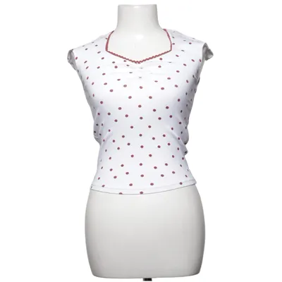 Top (White, Red) from Samsa Collection Cotton, Elastane