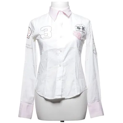 Shirt (White, Pink) from La Martina Cotton, Elastane