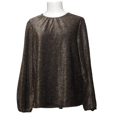 Top (Black, Gold) from MyWear Woman Elastane, Metallic fiber, Polyester