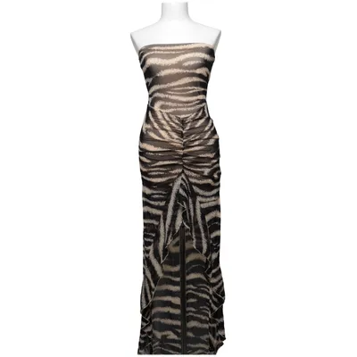 Maxikleid (Beige, Schwarz) von Shein Elasthan, Polyamid, Polyester