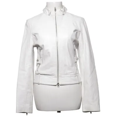 Veste en cuir (Blanc) de Miguel Berbel Cuir, Polyester