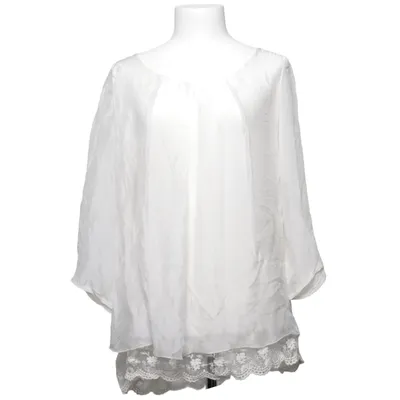 Blouse (White) from Collezione Gaia Silk, Viscose