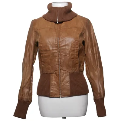 Læderjakke (Brun) fra New Look Akryl, Læder, Polyester