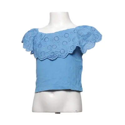 Top (Blauw) van Zara Katoen, Polyester