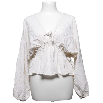 Wrap blouse (Beige) from ASOS Design Cotton, Linen