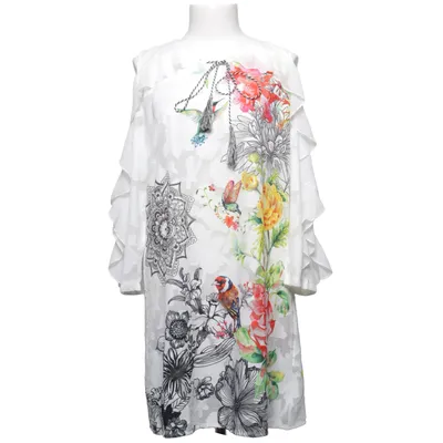 Dress (White, Multicolored) from Happi Elastane, Polyester