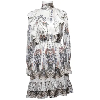 Dress (White, Multicolored) from By Malina Elastane, Polyester, Silk