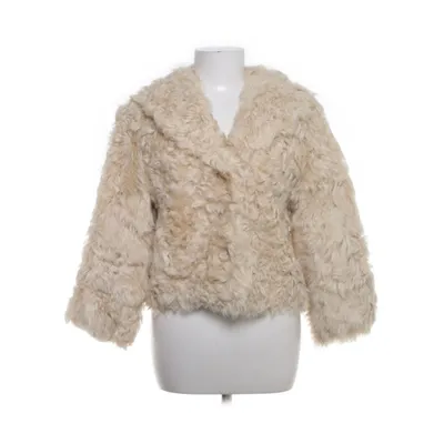 Pälsjacka (Beige) från Topshop Skinn, Polyester, Ull