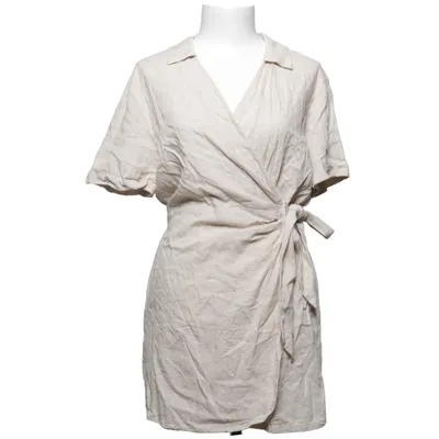 Wrap dress (Beige) from Mango Linen, Viscose