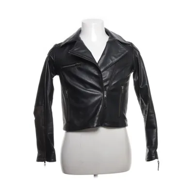 Bikerjacka (Svart) från Velour Bomull, Skinn
