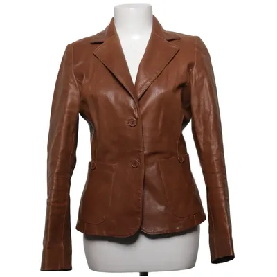 Læderblazer (Brun) fra Blendshe Læder, Polyester
