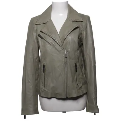 Biker jacket (Gray) from Transmission Leather, Polyester