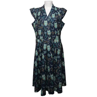 Jurk (Blauw, Meerkleurig) van Lady Vintage Elastaan, Polyester