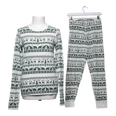 Pajamas (White, Green) from Polarn O. Pyret Elastane, Organic cotton