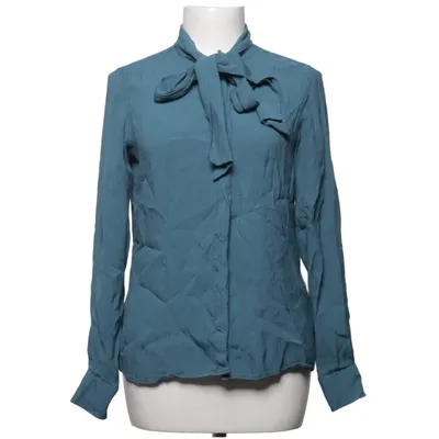 Sløjfebluse (Blå) fra The Shirt Factory Viscose