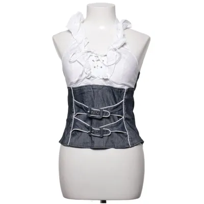 Haut dos-nu (Bleu, Blanc) de Luxe Collection Coton, Élasthane