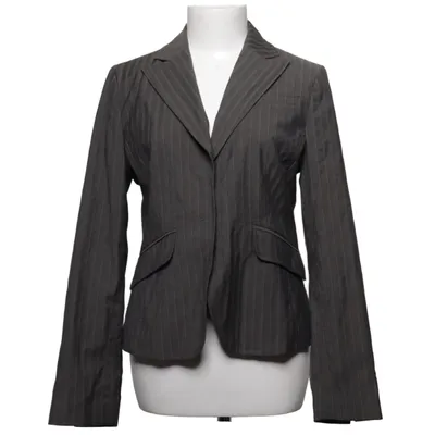 Blazer (Gray) from Oui Set Cotton, Elastane, Polyester, Viscose, Wool
