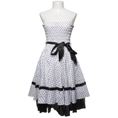 Dress (White, Black) from H&R Cotton, Elastane