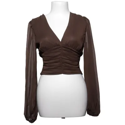 Wrap blouse (Brown) from Bik Bok Recycled polyester