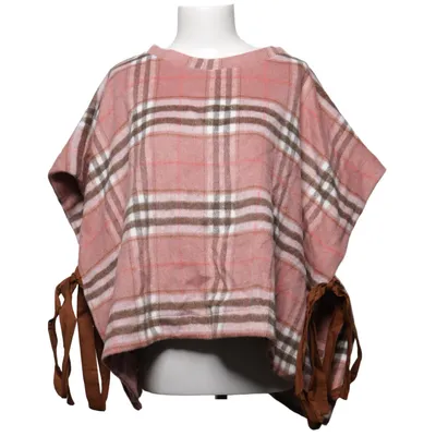 Poncho (Pink, Weiß, Braun) von Anna Kova Polyester, Viskose