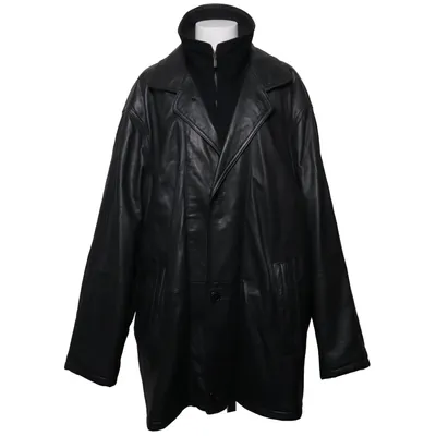 Ledermantel (Schwarz) von Bugatti Leder, Polyester, Viskose, Wolle