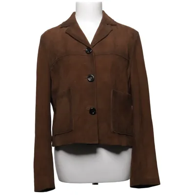 Leren blazer (Bruin) van Massimo Dutti Leer, Polyester