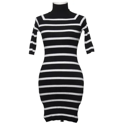 Jurk met col (Zwart, Wit) van Lefties Polyamide, Viscose