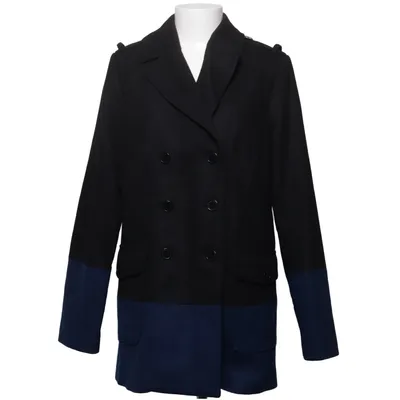 Coat (Black, Blue) from Margit Brandt Polyester, Viscose, Wool