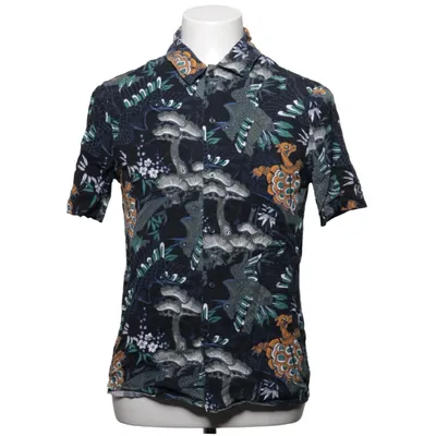 Short sleeve shirt (Black, Multicolored) from H&M Man Lyocell