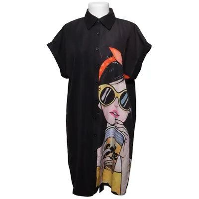 Robe chemise (Noir, Multicolore) de Shein