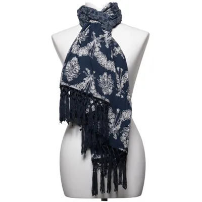 Shawl (Blue, White) from Jade Jagger for Indiska Cotton