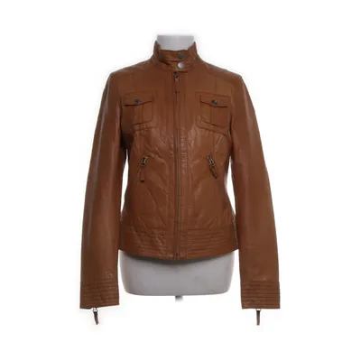 Läderjacka (Brun) från Zero Skinn, Polyester, Bomull