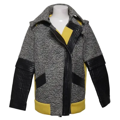 Veste (Jaune, Gris, Noir) de Rebecca Minkoff Fourrure, Cuir, Polyamide, Polyester, Viscose, Laine