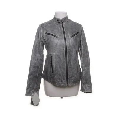 Läderjacka (Grå) från Pokerstar Polyester, Skinn